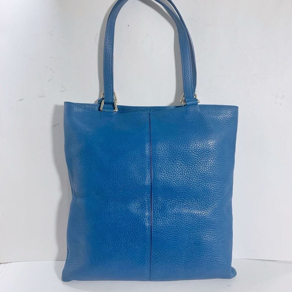 Cole Haan Village Marcy Leather Pebble Blue Tech Tote Purse Women’s - Picture 9 of 16